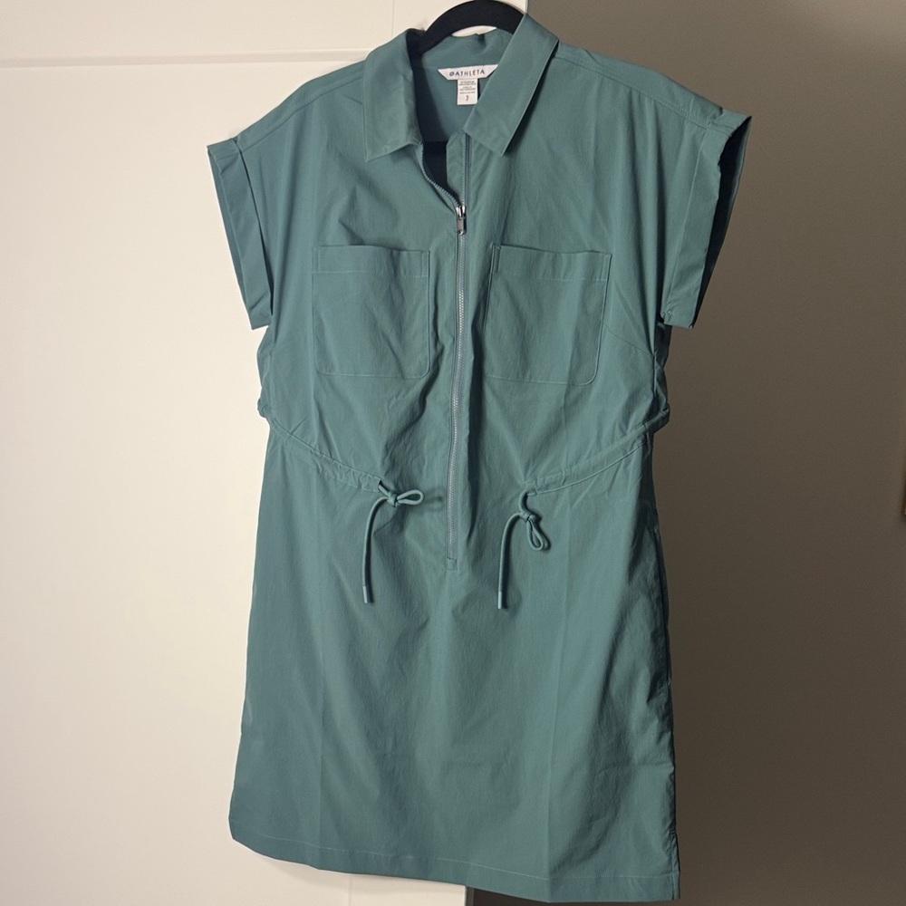 Athleta Teal Short Sleeve Dress
